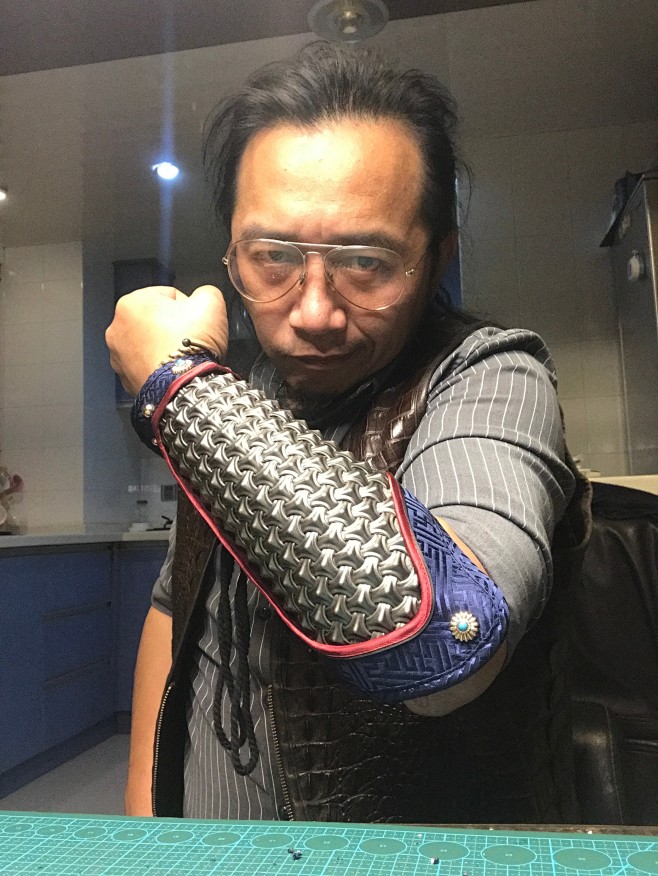 仁煜堂玉麒麟山文甲龙鳞甲护臂材料包汉服配件甲胄盔甲护腕锦衣卫淘宝