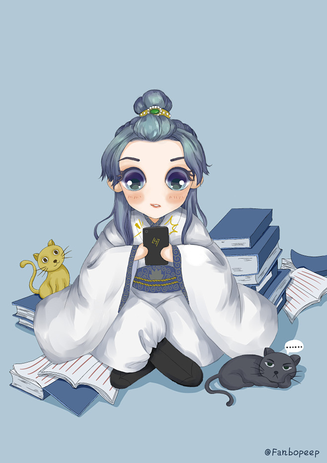 fanbopeep插画鹿晗q版手绘陈长生