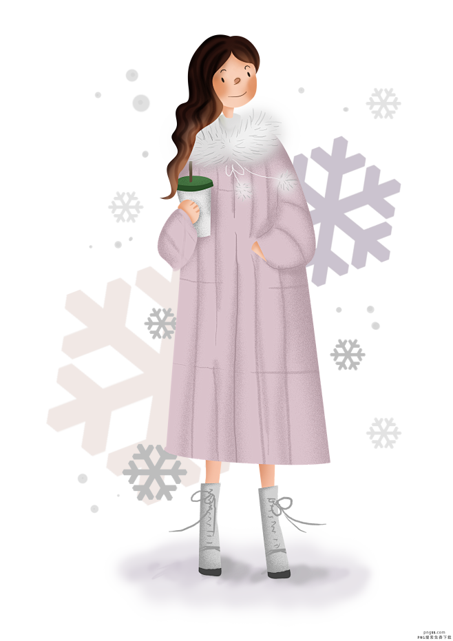 羽绒服女孩png搜索购物购物冬装购物节卡通手绘女生女性女装秋装人物