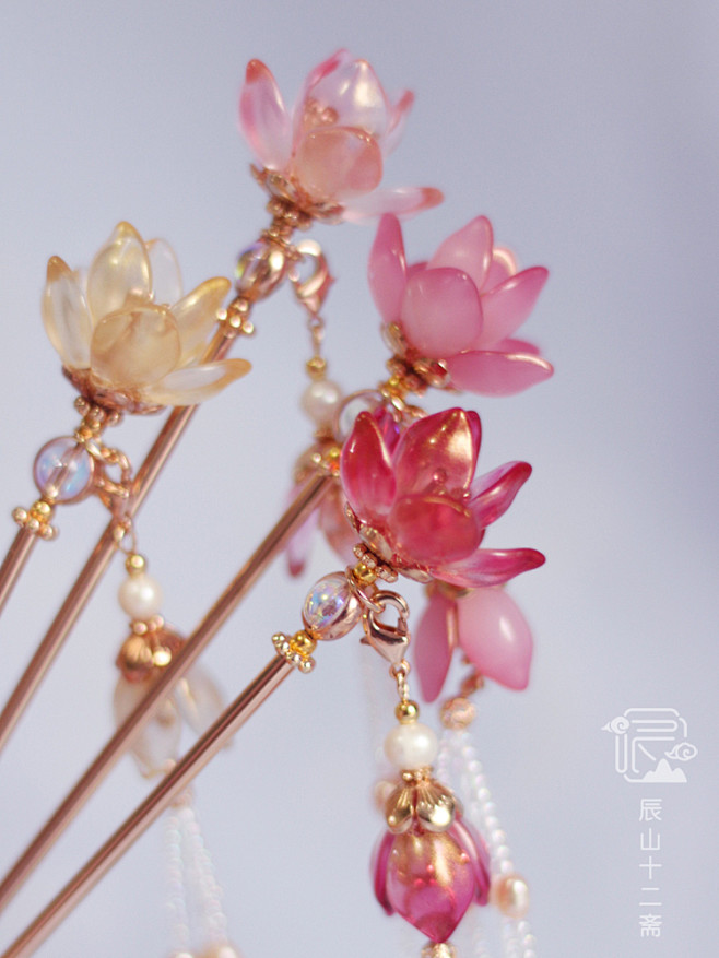 辰十二斋红尘原创莲花荷花发簪神仙棍发簪神棍古风汉服盘发百搭淘宝网