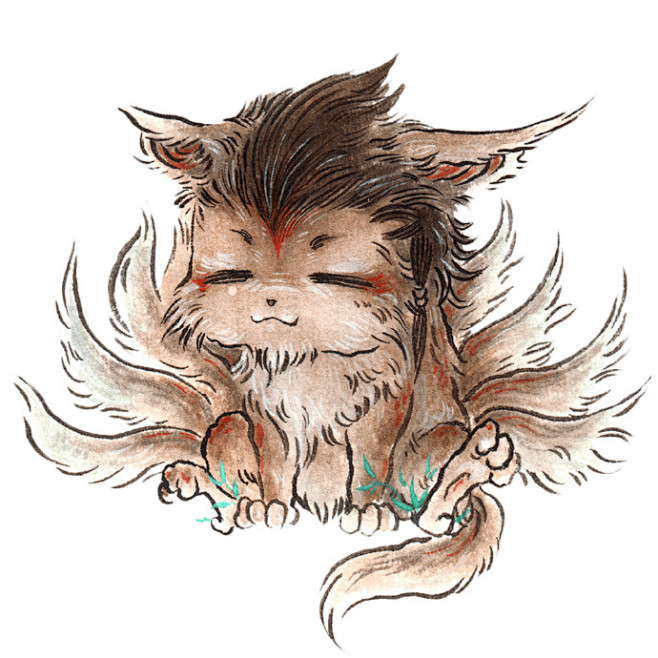 超人气"百鬼画师"杉泽全新作品《观山海》q版萌兽贴纸～ ​​​