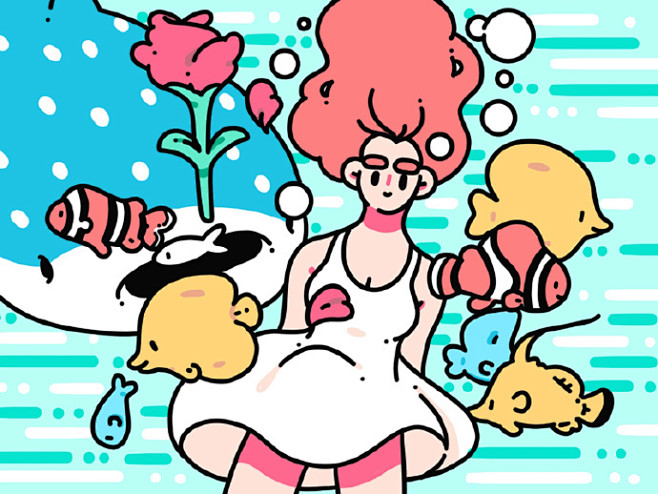 灵感的诞生一组活泼的线条描边插画插画风格虽然简单但表现力很强通过