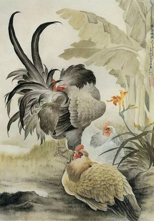 国画名家画笔下的大公鸡