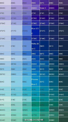 蓝色最佳配色表色卡图片
