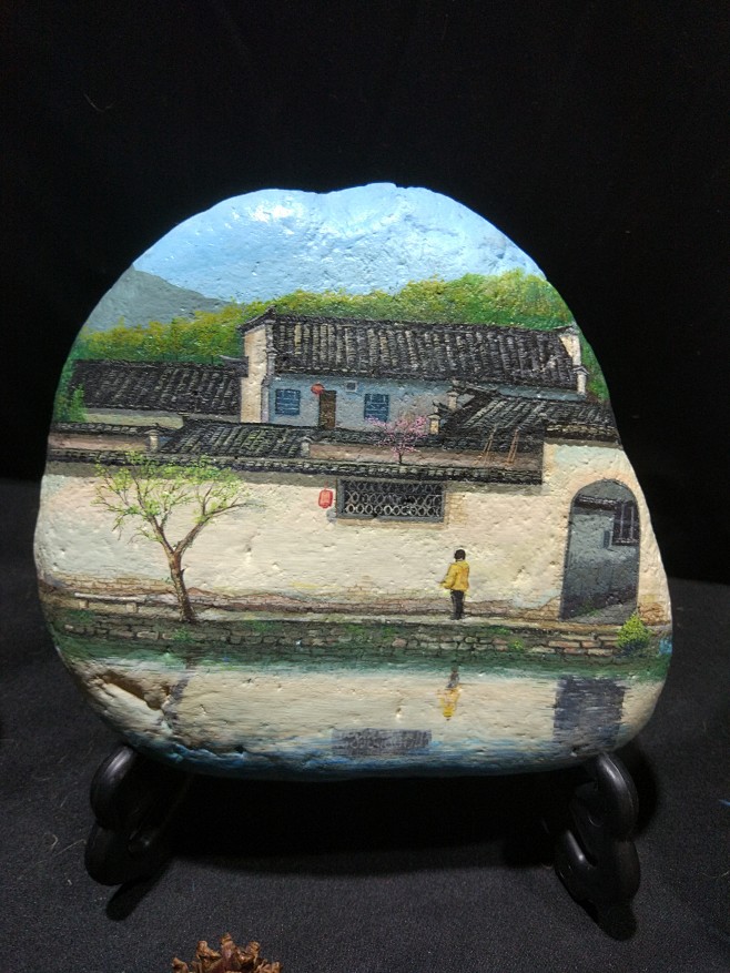 穆梁从ring0208转采于2020-07-16 14:02:04石头画 徽派建筑少儿绘画穆