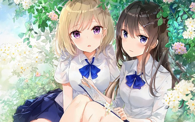 动漫姐妹花桌面壁纸