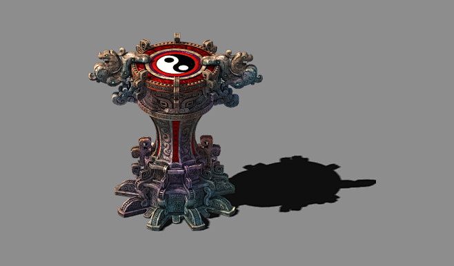 游戏八卦柱子模型道教祭坛观星台3d模型