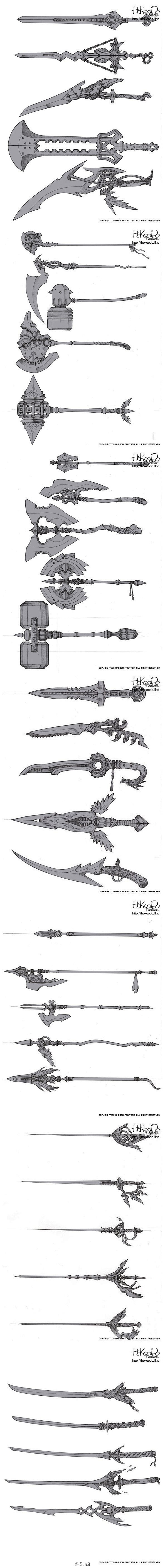 各种武器绘制以及枪的绘制参考样式颇多马了学给你的人物加上炫酷的