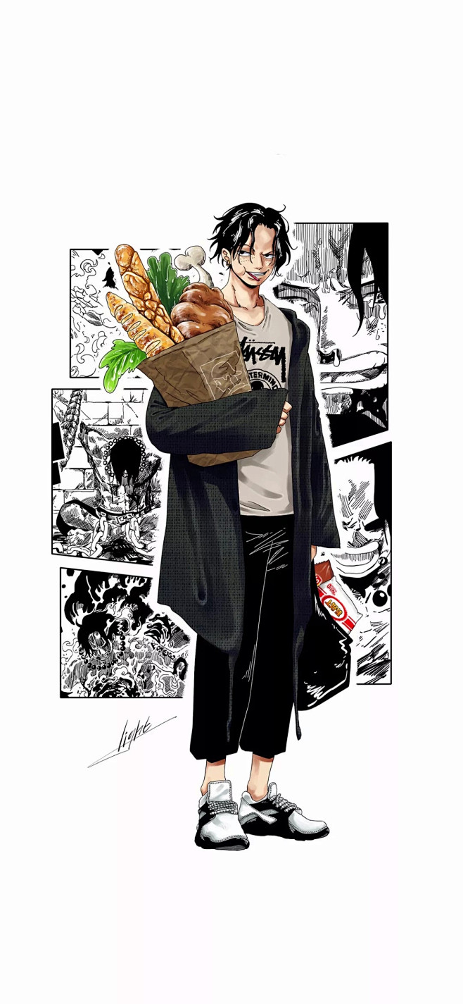 壁纸手绘插画海贼王海贼王同人海贼王漫画与潮流相结合的创意壁纸分享