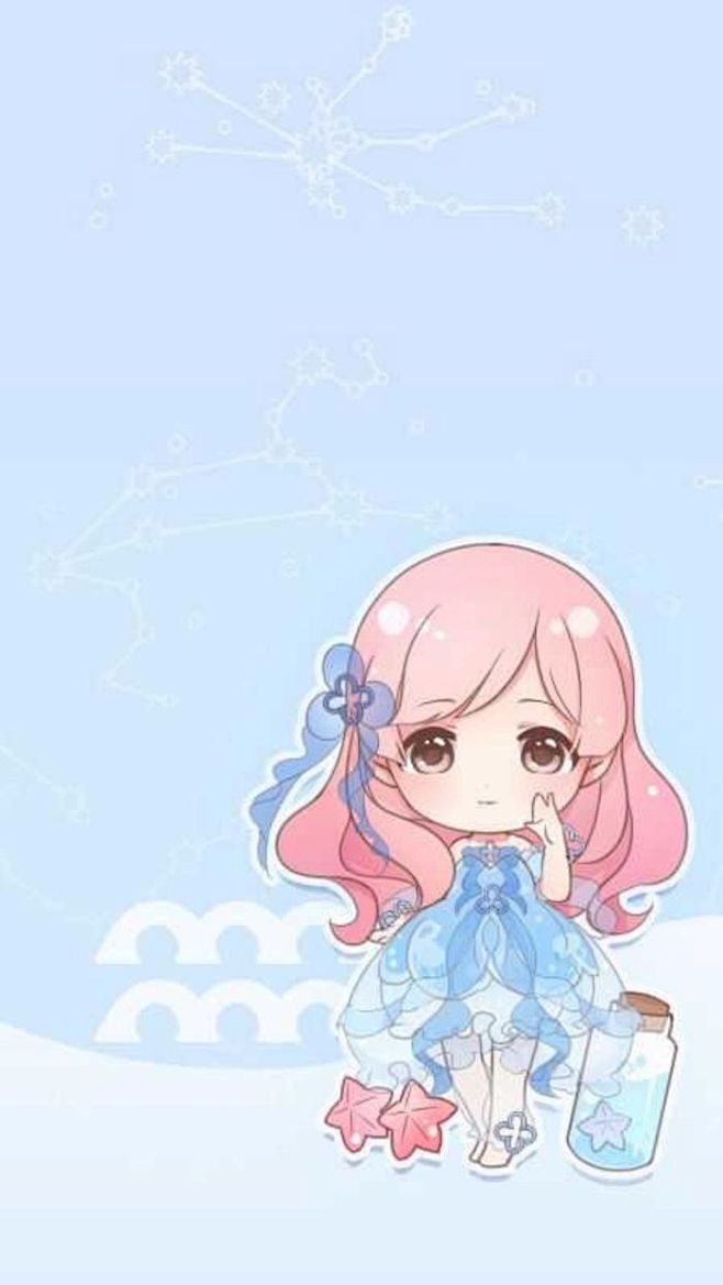 奇迹暖暖水瓶座星座少女q版套图动漫壁纸