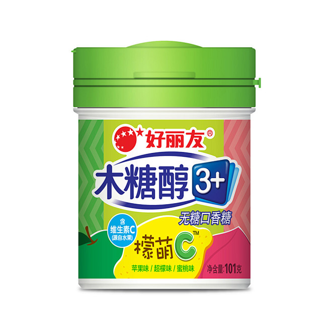好丽友木糖醇粒粒出檬萌c缤纷水果味101g无糖口香糖糖果tmallcom天猫
