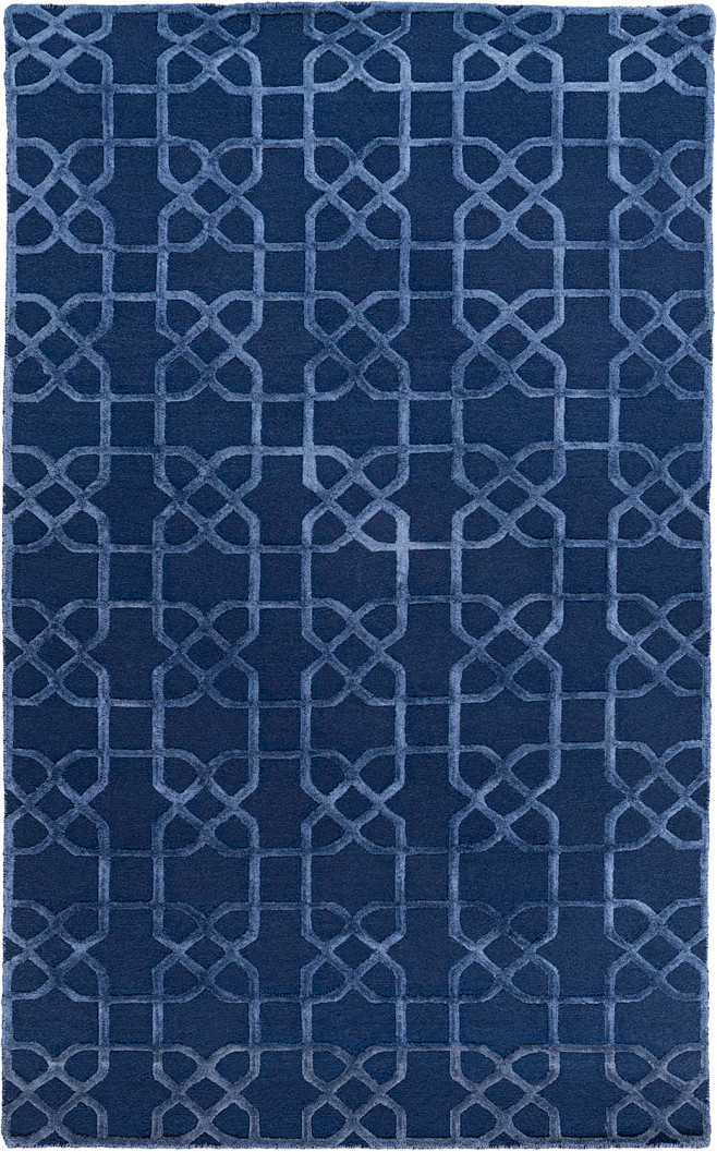 新中式风格蓝色几何纹理图案地毯贴图