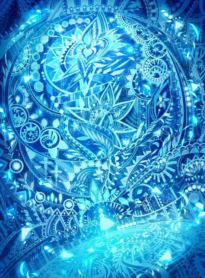 此间二次元二次元场景区冷色调蓝色系梦幻意境空灵本图出自画师防人