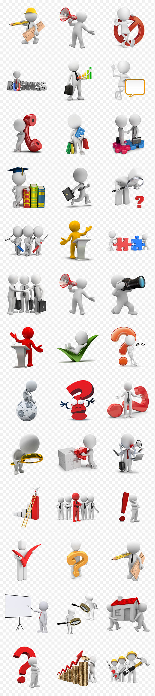 3d小人展板 思考 指示牌 公告 放大镜 3d小人 3d小人图片 ppt素材