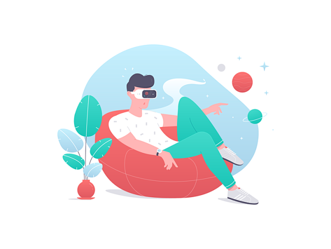 space in vr ottoman .