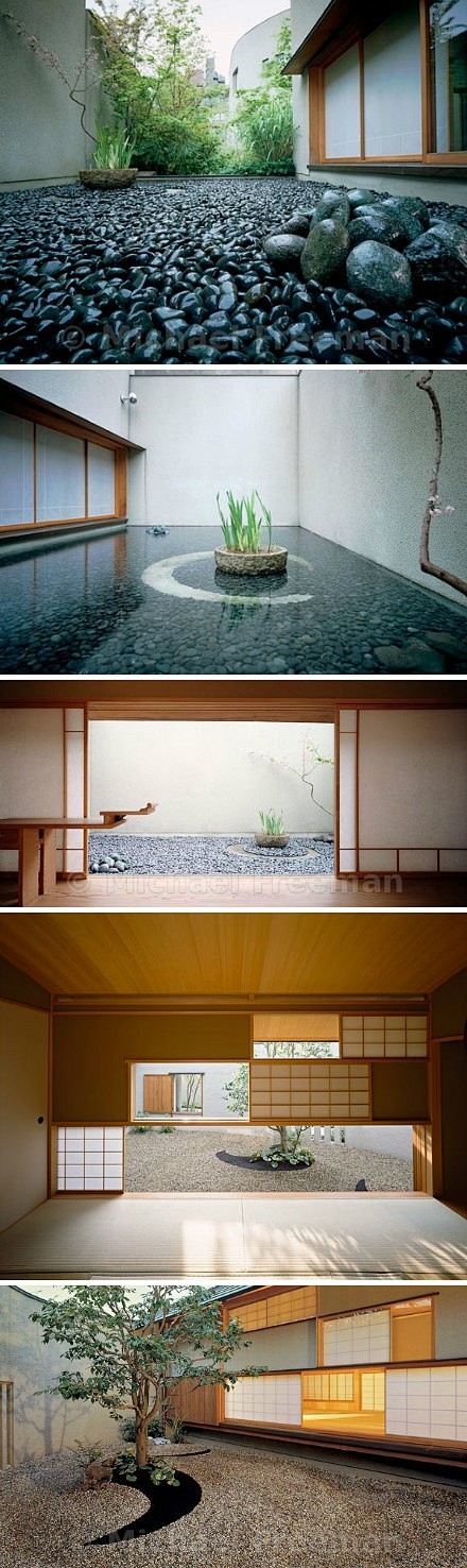 现代禅风造景 在传统日本和风庭院基础上发展而来的高级庭园设计 设计师大都是日本建筑师或者大师级的园林设计师 其中最具代表性的应该是chitoshi Kihara 和yasujirou Aoki 这对绝佳的设计搭档