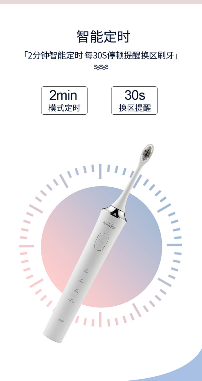 milder电动牙刷男女情侣款声波震动全自动杜邦刷毛软毛刷成人牙刷淘宝