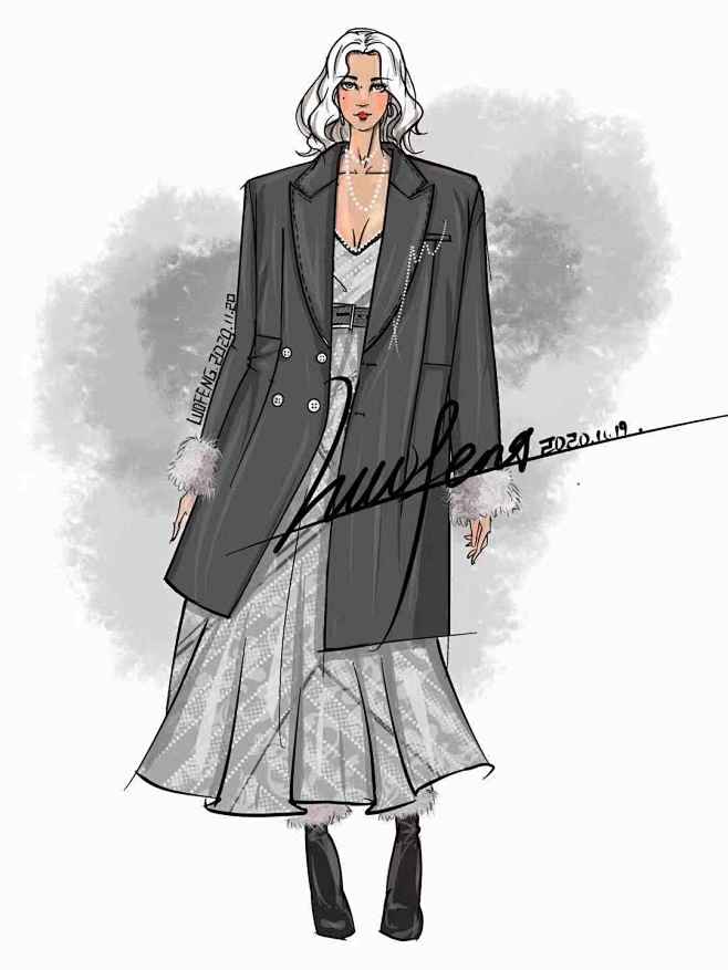 服装设计手绘图效果图模特插画人体比例漫画动漫人物风格线稿灵感个性