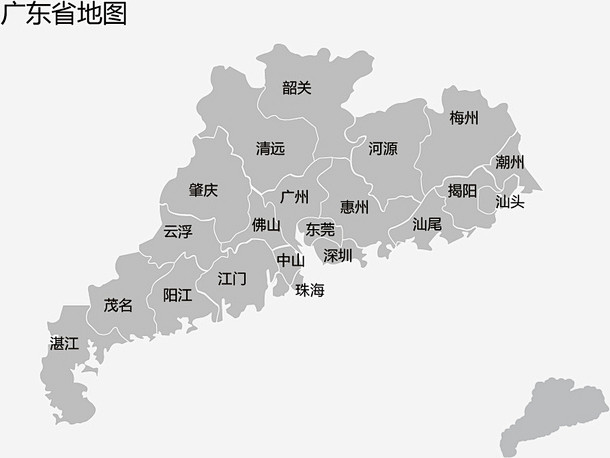 超清广东地图图片