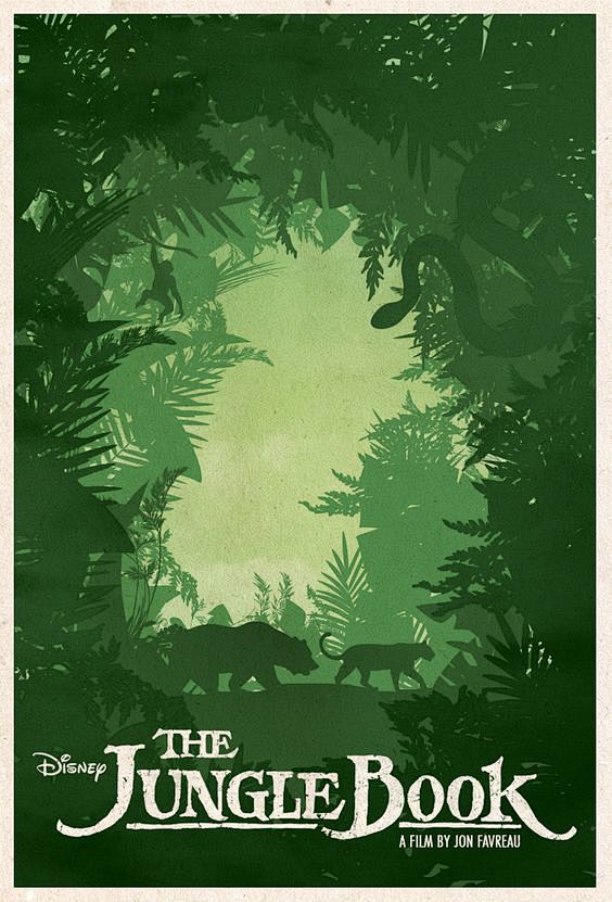 电影海报人设素材奇幻森林丛林之书迪士尼