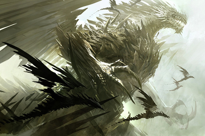 网络搜集激战2中的远古巨龙原画多图杀猫激战2综合讨论区爱游戏爱