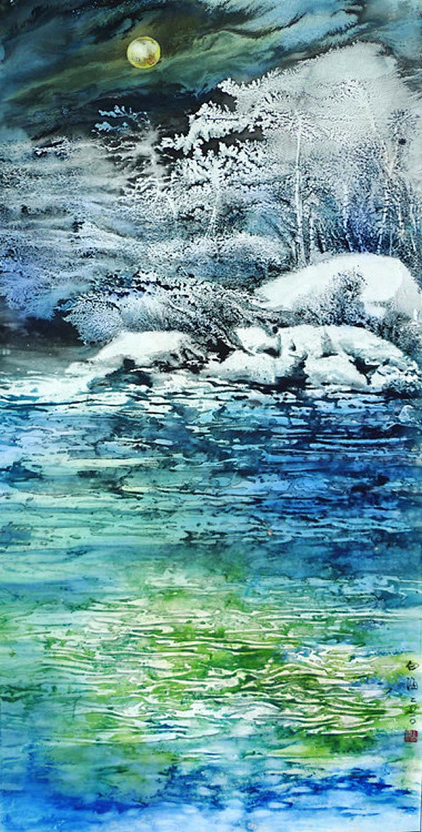 国画白海雾凇仙境