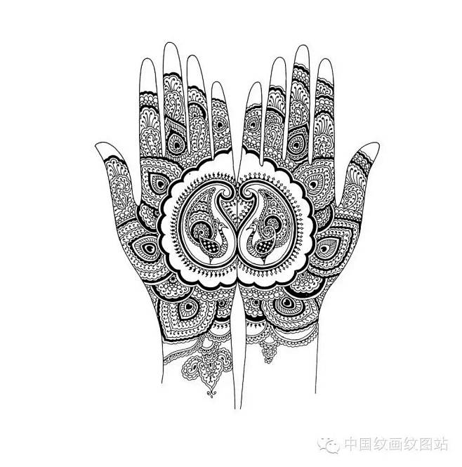 印度海纳图腾的花纹大全让你大开眼界在印度有一种非常流行的花纹叫做