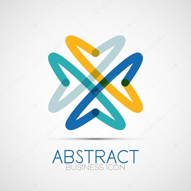 线设计标志时几何抽象业务标识图标连接线路对称循环标识