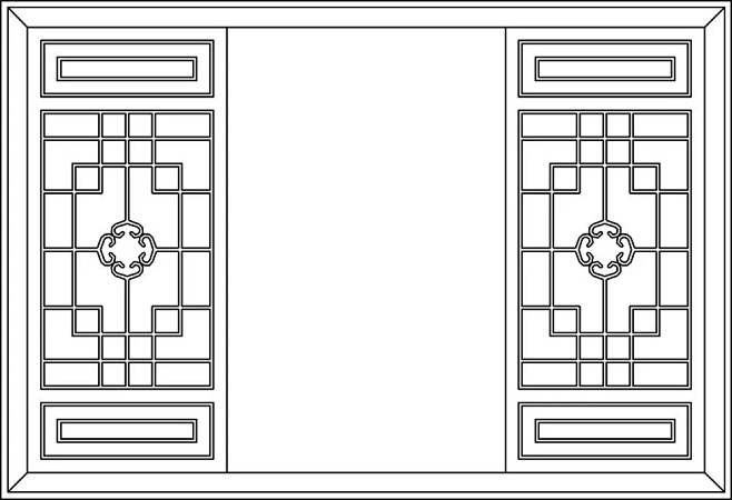 窗户镂空木雕参考图边框|雕刻参考|古风|.