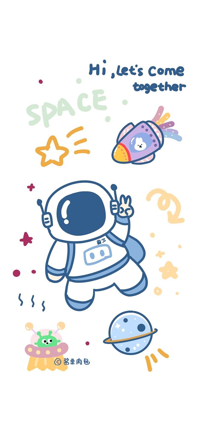 可爱Q版太空人壁纸图片