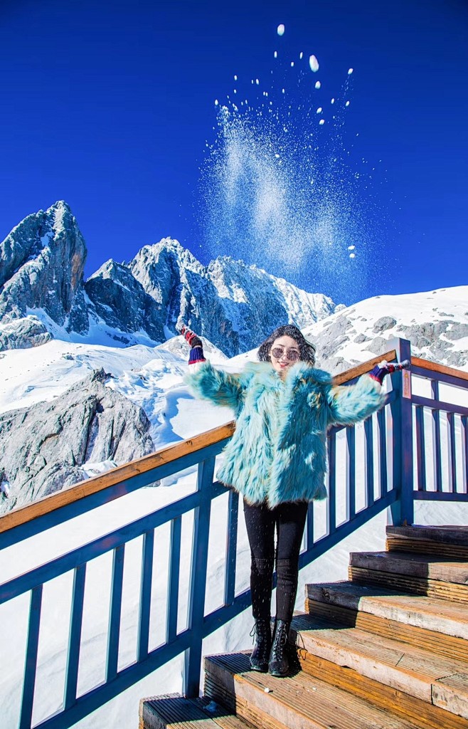 雪山拍照姿势技巧图片