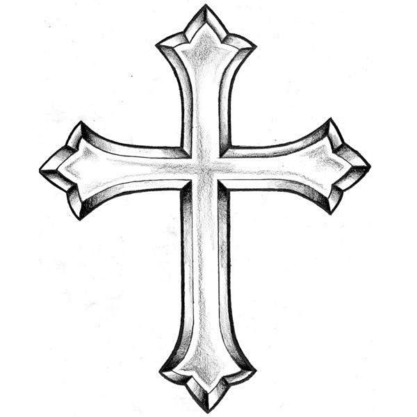 素描立体十字架图片