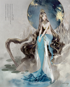 人鱼姬-花瓣网|陪你做生活的设计师,美人鱼,水墨_涂鸦王国插画