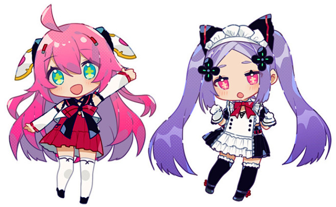 #虚拟次元计划一周年# 俩只小可爱!