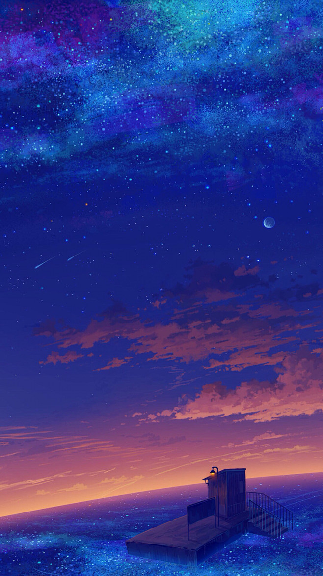 小清新治愈系插画星空唯美