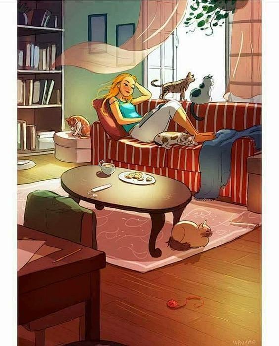 美国洛杉矶插画师yaoyaomavan笔下单身女孩的日常生活