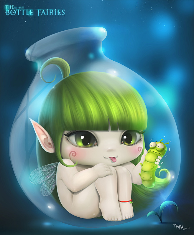 瓶中精灵以及创作过程|插画|概念设定|7years -