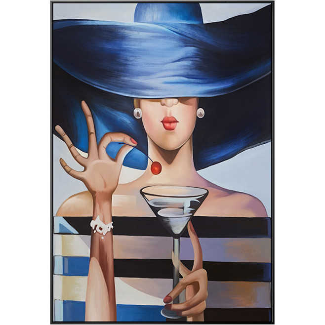 抽象餐厅装饰画厨房饭厅后现代简约人物酒杯挂画客厅玄关过道墙画t