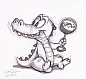 卡通婴儿鳄鱼|  醇'写生：动物素描转储：