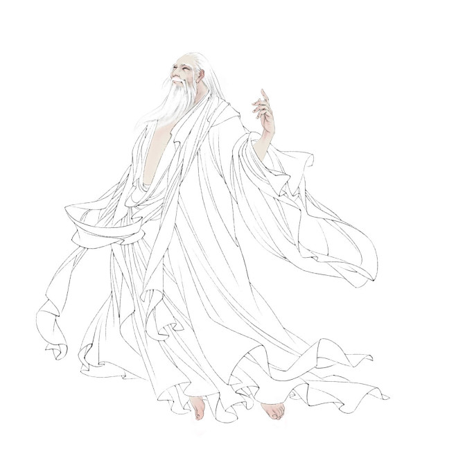 张旺插画老神在在太上老君