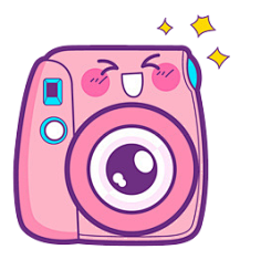 超可爱卡通相机标签贴纸素材png透明