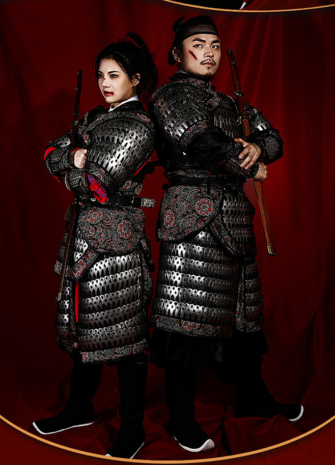 中国甲胄真人盔甲-2020玄纹锦缎扎甲女款汉服cos-淘宝网2喜欢金属重甲