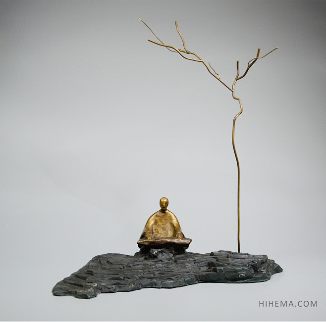 禅——静心 #佛学# #铜雕# #铜摆件