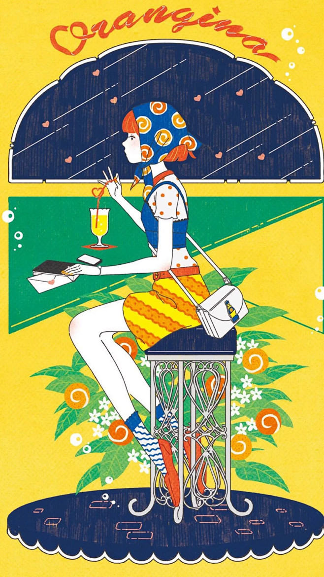 卡通手机壁纸少女原宿插画设计高清动漫日系韩系背景锁屏搞怪欧美平铺