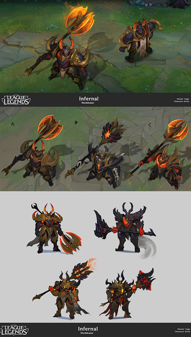 铁铠冥魂莫德凯撒地狱火角色设计图拳头riot角色设计huntergage画作