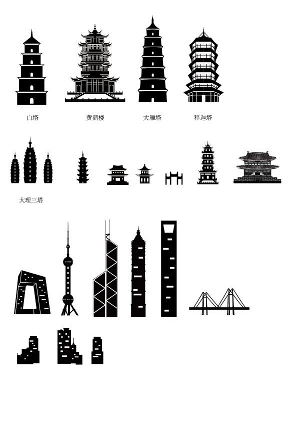 中国建筑剪影