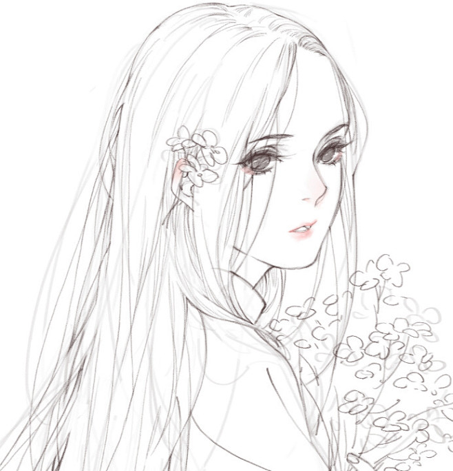 给跪的线稿(古风)