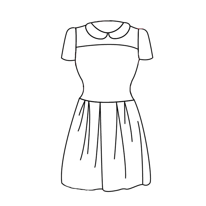 铅笔画简单裙子图片