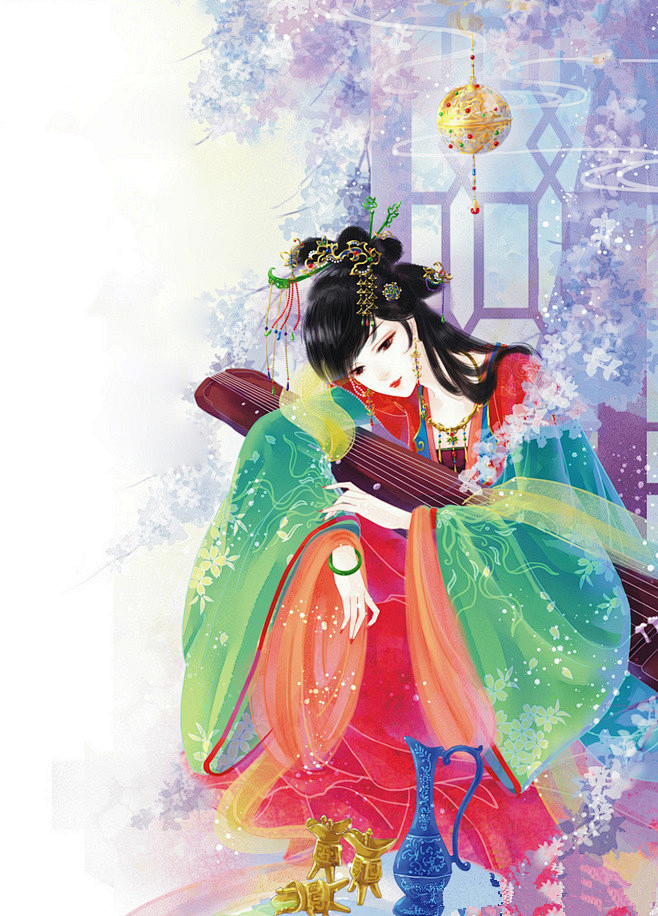 古风美女女性古装插画唯美美女美人古风人物古风女子倾国倾城妩媚仙侠