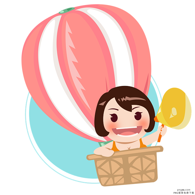 大减价,购物,喊话,卡通,卡通女,卡通手绘,开心,喇叭,买买买,女孩,气球